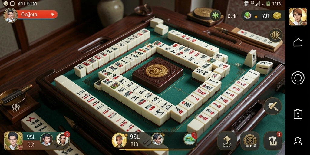 Tangkapan layar game 9SL menunjukkan serunya bermain Mahjong.