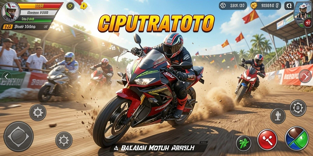 Tampilan gameplay balapan motor yang seru di CIPUTRATOTO.