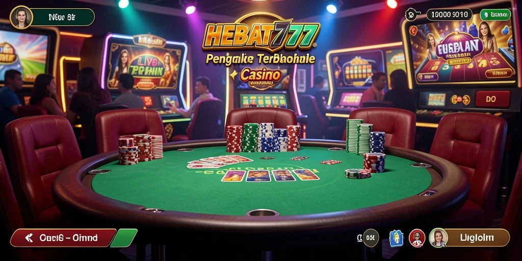 Gameplay seru di HEBAT777 dengan dealer langsung dan fitur interaksi.