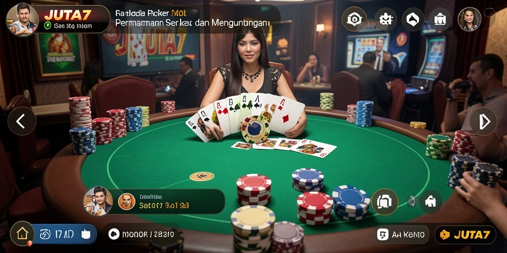 Tampilan seru saat bermain poker di JUTA7.