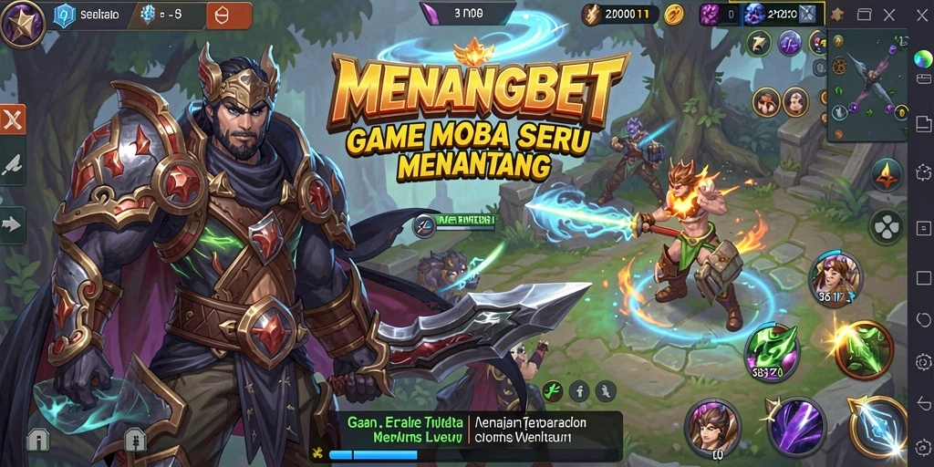Screenshot MENANGBET menampilkan aksi seru di arena MOBA.