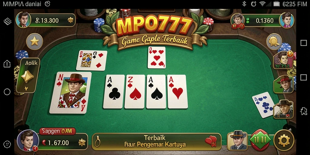 Tangkapan layar MPO777 menampilkan gameplay Gaple yang seru dan interaktif.