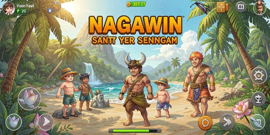 Tampilan gameplay NAGAWIN yang menyenangkan dan interaktif.