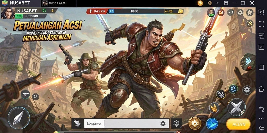 Screenshot gameplay NUSABET yang menampilkan aksi mendebarkan di dunia pertarungan.