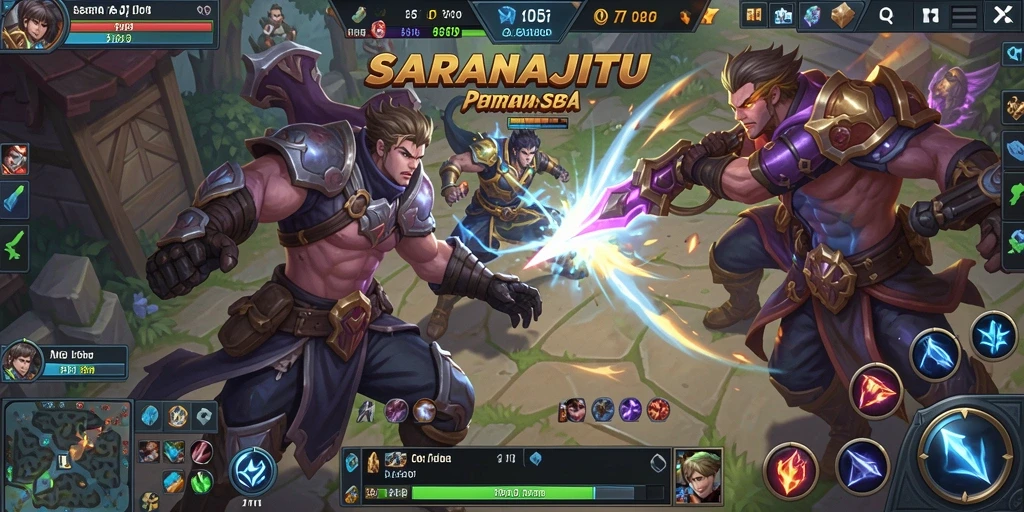 Tangkapan layar gameplay SARANAJITU yang penuh aksi