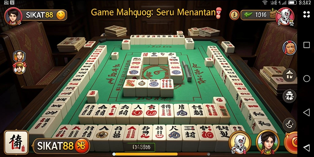 Tampilan gameplay SIKAT88 yang menampilkan kesenangan Mahjong.