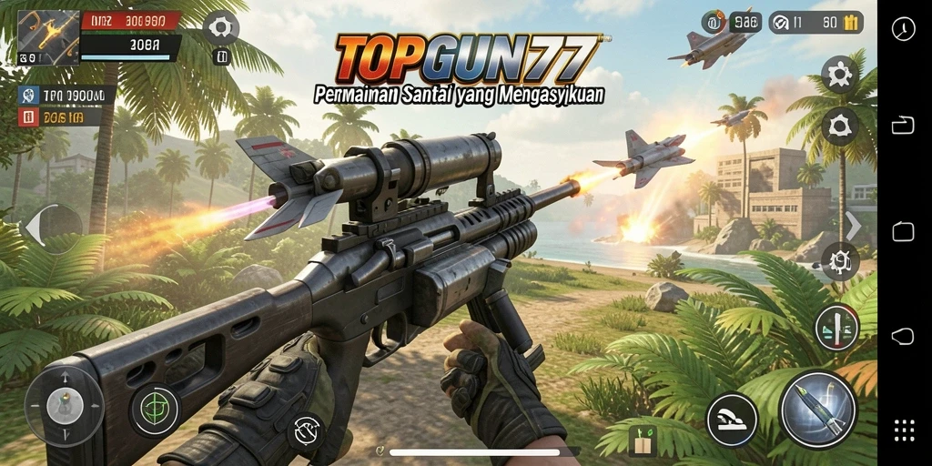 Tangkapan layar gameplay menarik dari TOPGUN77.