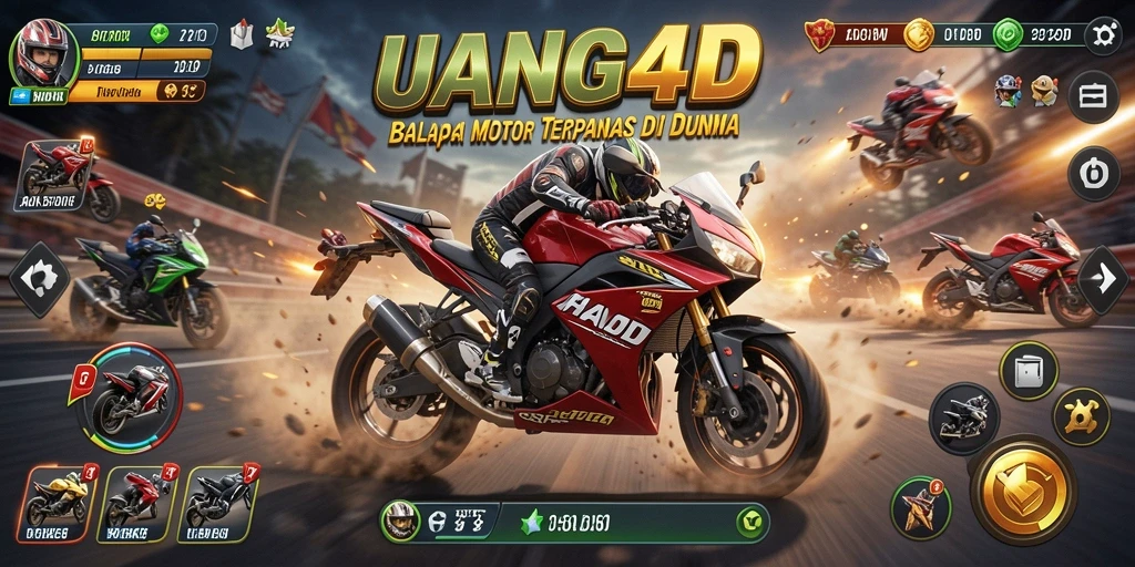 Gameplay UANG4D yang mendebarkan dan penuh aksi balapan motor.