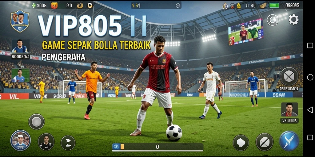 Tangkapan layar utama VIP805 menampilkan aksi menarik dari pertandingan sepak bola.
