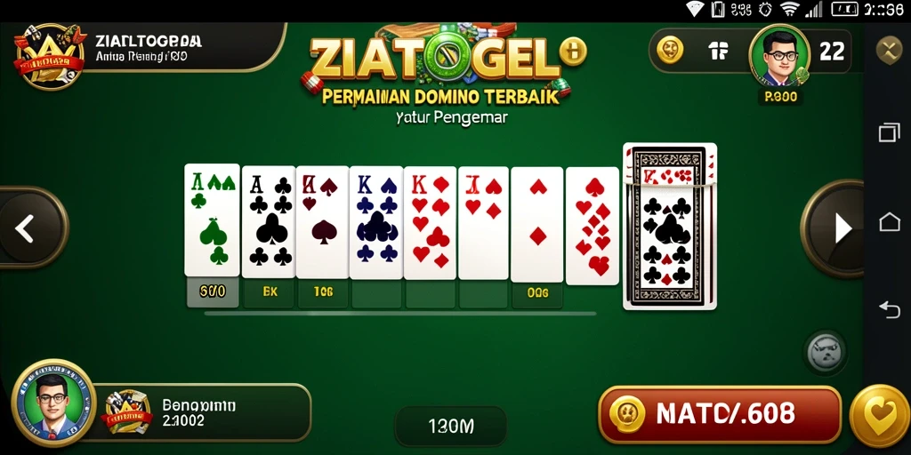 Screenshot gameplay ZIATOGEL yang menampilkan suasana bermain Domino.